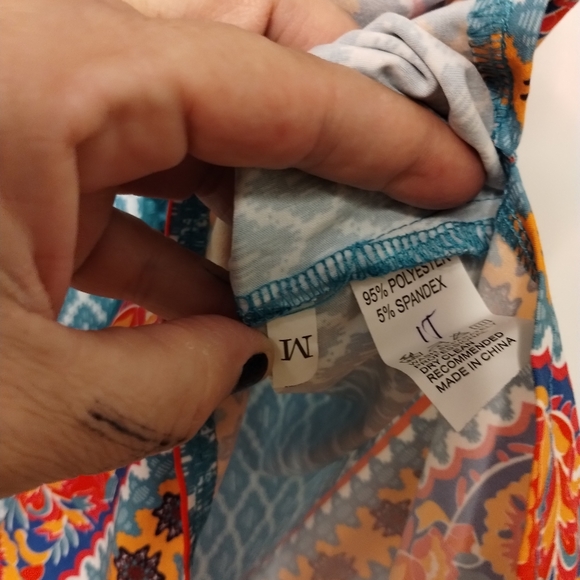 Feitong colorful printed moroccan boho popover mini dress tunic top - Picture 13 of 13